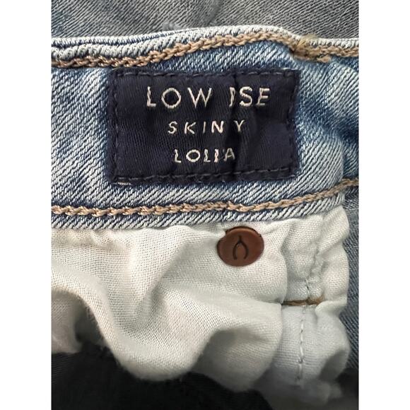 Lucky Brand Jeans Women's Distressed Ankle Skinny Stretch Solid Blue Size 10 New - Picture 5 of 9